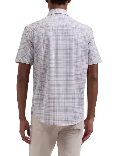 Bugatchi Men's Miles Ooohcotton Short-Sleeve Shirt - Limestone - Size Medium | Thumbnail 4