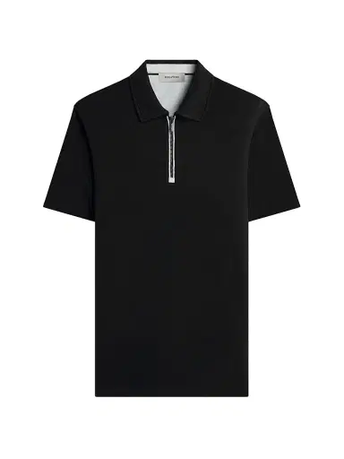 Bugatchi Men's Performance Quarter-Zip Polo Shirt - Black - Size Small | Thumbnail 1