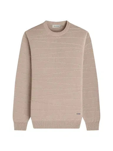 Bugatchi Men's Cotton-Silk Crewneck Sweater - Sand - Size XXL | Thumbnail 1 Bugatchi Men's Cotton-Silk Crewneck Sweater - Sand - Size XXL | Thumbnail 1