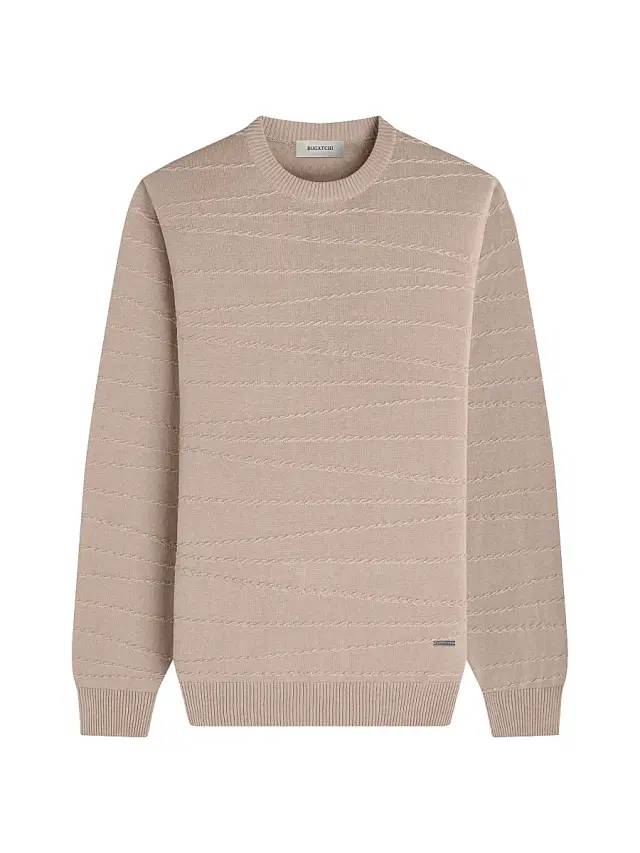 Bugatchi Men's Cotton-Silk Crewneck Sweater - Sand