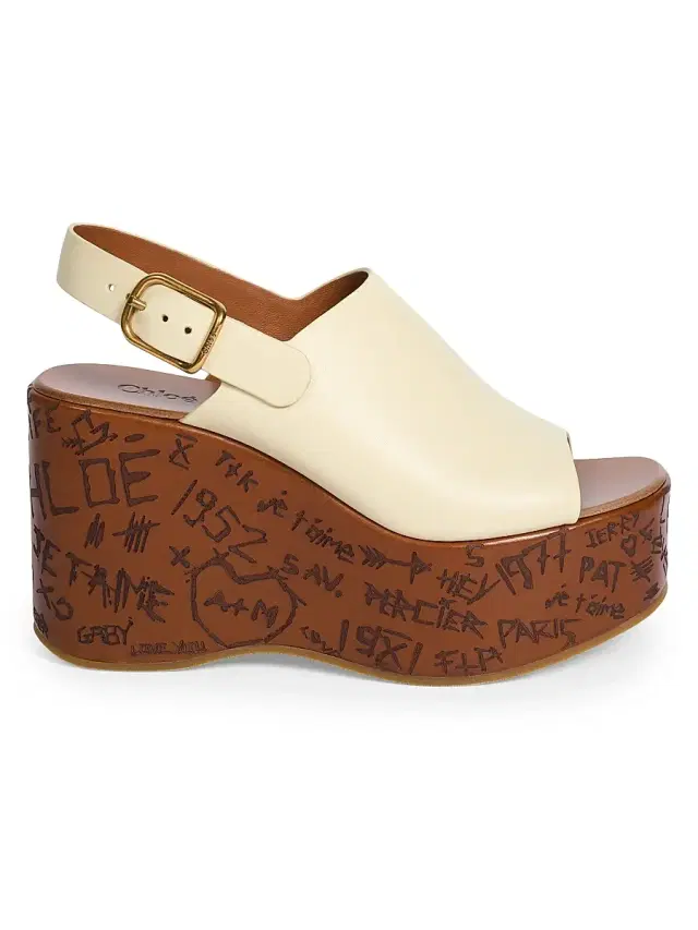 Chloé Women's Maxime 80MM Grafitti Platform Wedge Sandals - Pastel Yellow