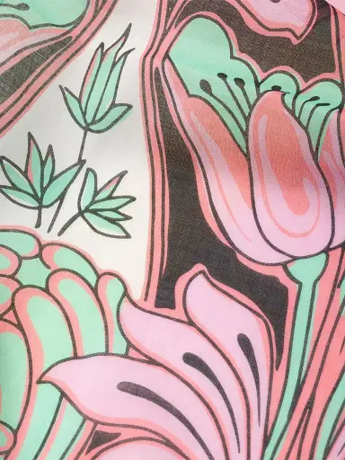Prada Women's Printed Cotton Beach Sarong - Green | Thumbnail 3