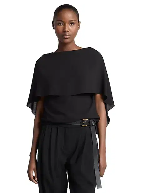Michael Kors Collection Wool Crepe Cape Top