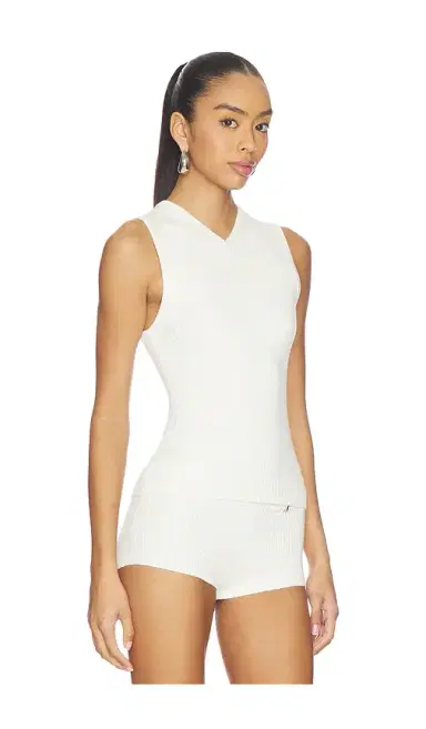EAVES Susen Rib Knit V-neck Top | Thumbnail 2 EAVES Susen Rib Knit V-neck Top | Thumbnail 2