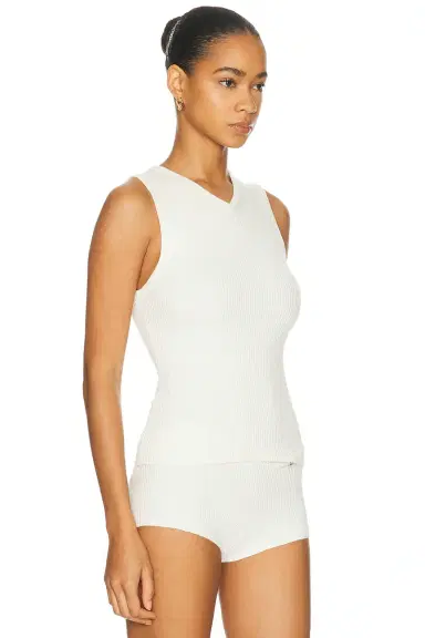 EAVES Susen Rib Knit V-neck Top | Thumbnail 4 EAVES Susen Rib Knit V-neck Top | Thumbnail 4