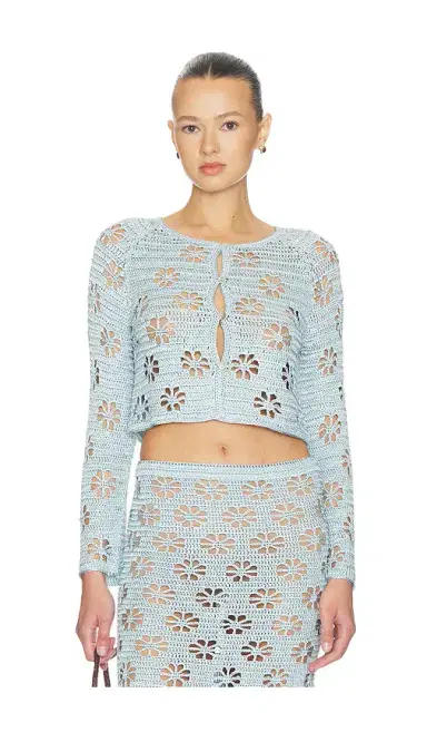 Calle Del Mar Floral Crochet Cardigan | Thumbnail 1 Calle Del Mar Floral Crochet Cardigan | Thumbnail 1