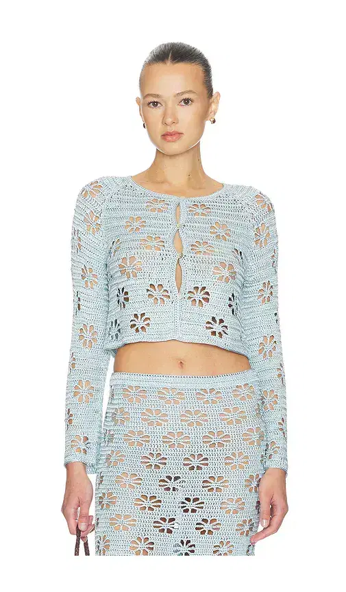 Calle Del Mar Floral Crochet Cardigan