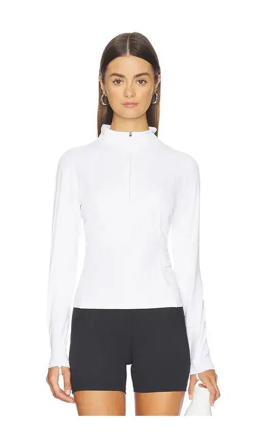 Halfdays Julie Ribbed 1/4 Zip Top