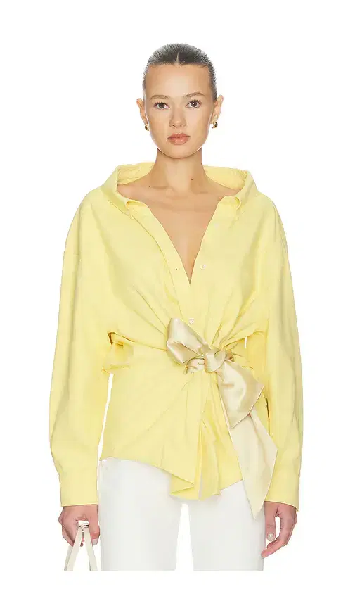 AREA Satin Knot Oxford Shirt