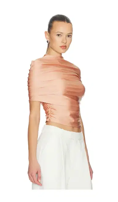 Lapointe Mock Neck Ruched Top | Thumbnail 2