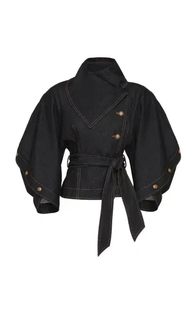 Zimmermann Valiant Dramatic Collar Denim Jacket | Thumbnail 1 Zimmermann Valiant Dramatic Collar Denim Jacket | Thumbnail 1