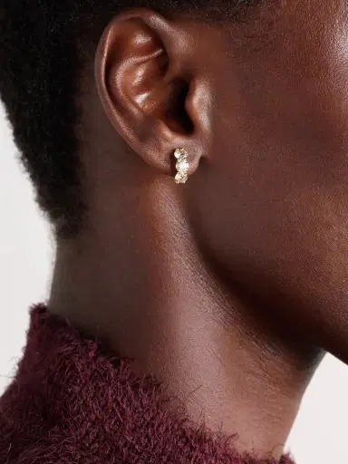 Ileana Makri Cascade Huggie 18-karat Gold Diamond Hoop Earrings | Thumbnail 2 Ileana Makri Cascade Huggie 18-karat Gold Diamond Hoop Earrings | Thumbnail 2