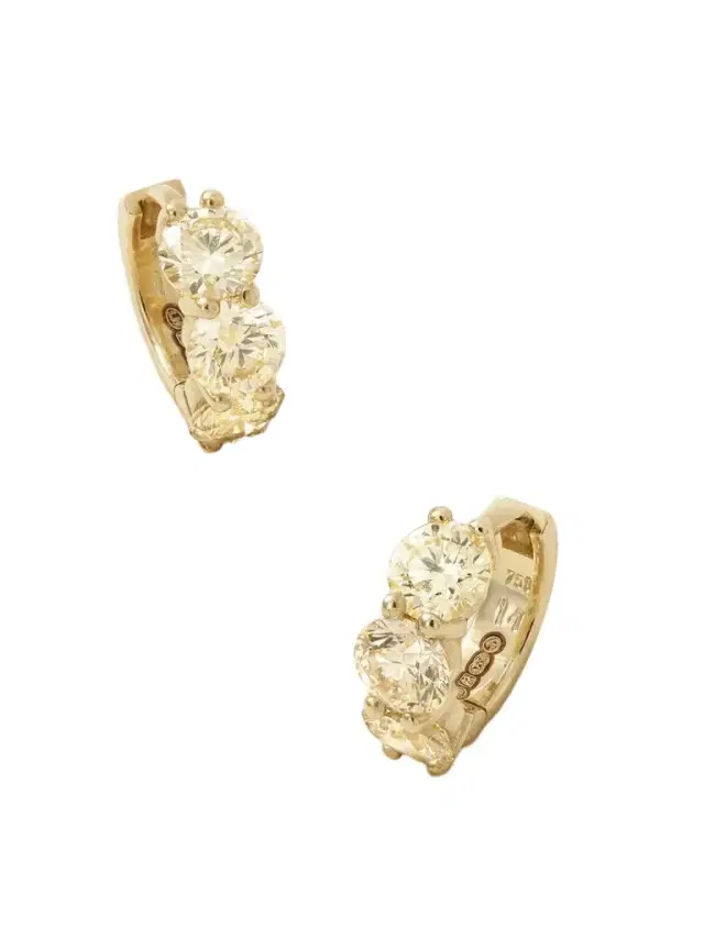 Cascade Huggie 18-karat Gold Diamond Hoop Earrings