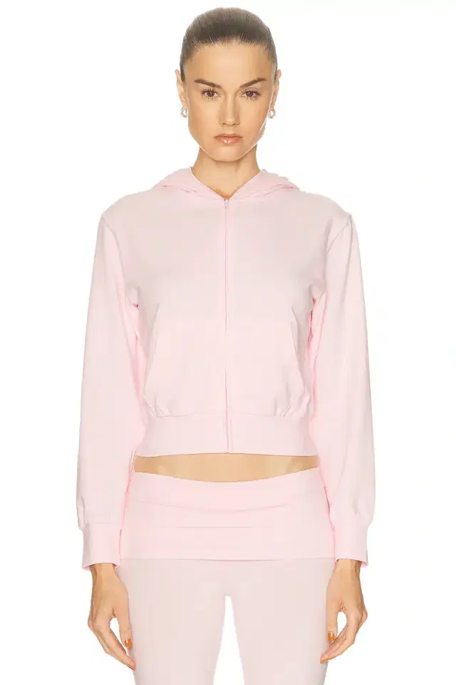 SKIMS Cotton Jersey Zip Up Slim Hoodie
