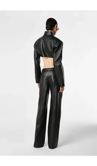 REVOLVE LOS ANGELES Agnes Cropped Leather Jacket | Thumbnail 2