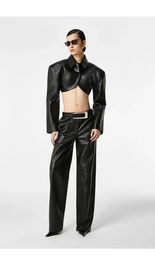 REVOLVE LOS ANGELES Agnes Cropped Leather Jacket