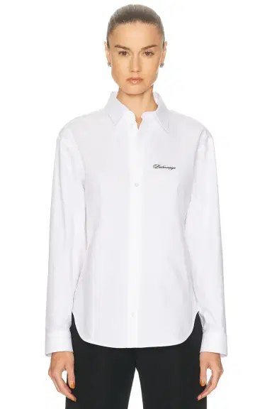 Balenciaga Cotton Poplin Top | Thumbnail 1 Balenciaga Cotton Poplin Top | Thumbnail 1