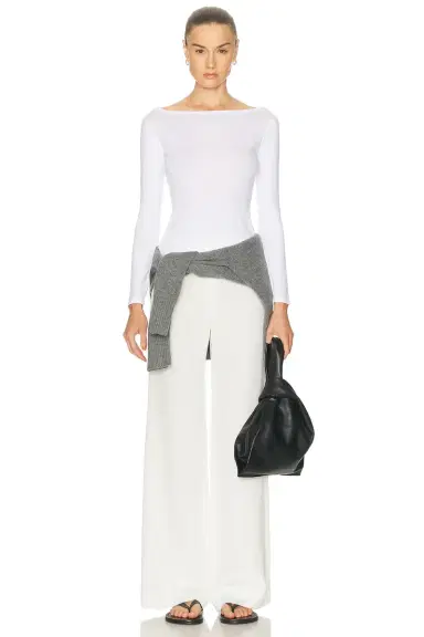 ENZA COSTA Fine Supima Cotton Long Sleeve Boatneck Top | Thumbnail 4 ENZA COSTA Fine Supima Cotton Long Sleeve Boatneck Top | Thumbnail 4