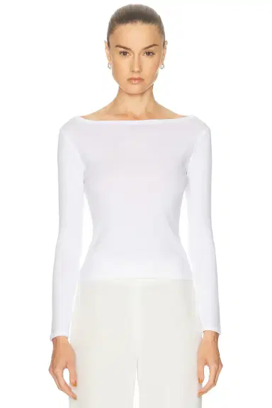 ENZA COSTA Fine Supima Cotton Long Sleeve Boatneck Top | Thumbnail 1 ENZA COSTA Fine Supima Cotton Long Sleeve Boatneck Top | Thumbnail 1