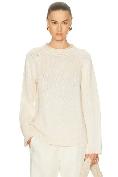 Loulou de Saison Zima Rolled Collar Raglan Sweater | Thumbnail 1 Loulou de Saison Zima Rolled Collar Raglan Sweater | Thumbnail 1