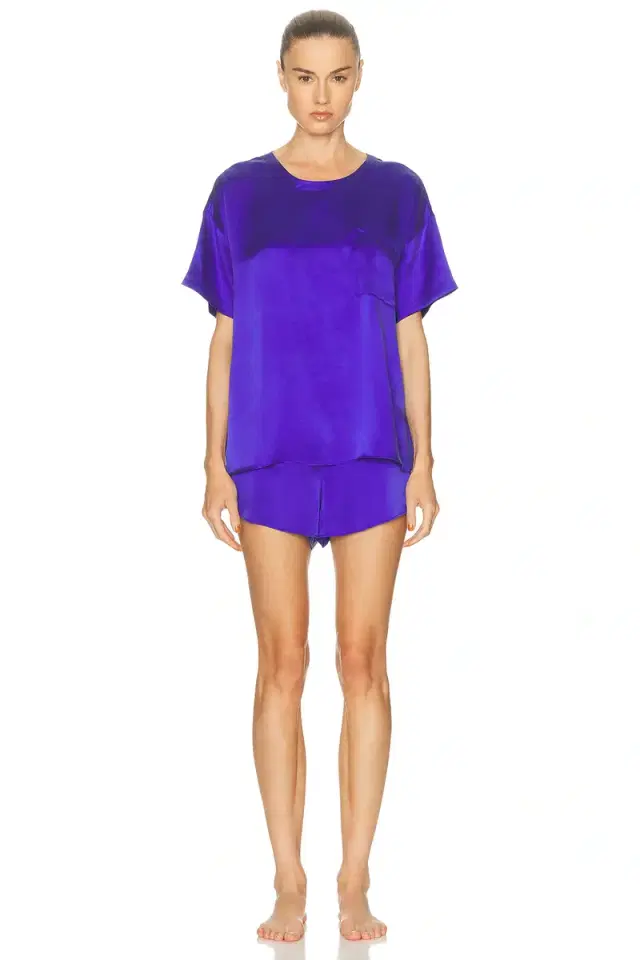 Washable Silk Tee Short Set