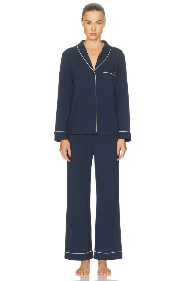 LUNYA Slumberknit Shawl Collar Pant Set