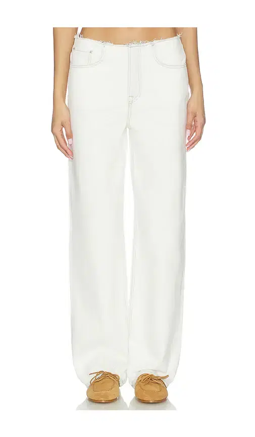 GRLFRND Jordan Low Rise Frayed Waist Boyfriend