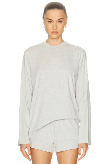 Skims Boyfriend Long Sleeve T-Shirt | Thumbnail 1