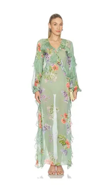 Hemant & Nandita Long Ruffle Kaftan | Thumbnail 1