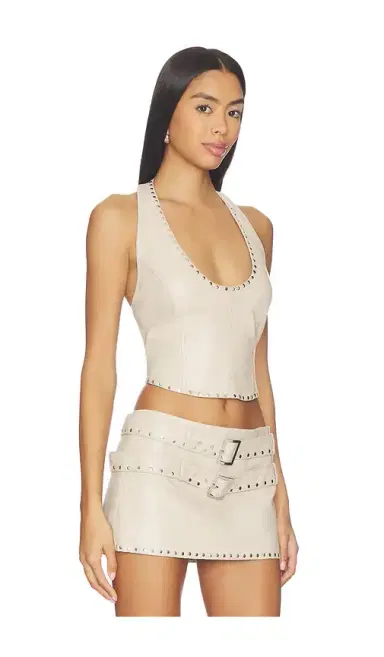 LAMARQUE x REVOLVE Liddy Faux Leather Studded Halter Top | Thumbnail 2