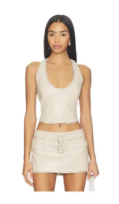 LAMARQUE x REVOLVE Liddy Faux Leather Studded Halter Top | Thumbnail 1