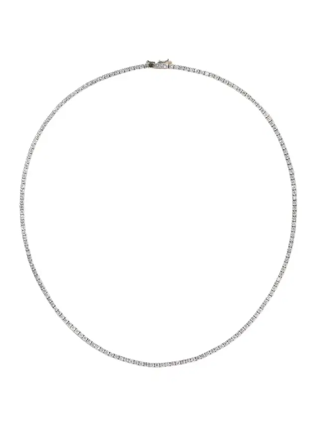 14-karat White Gold Diamond Tennis Necklace