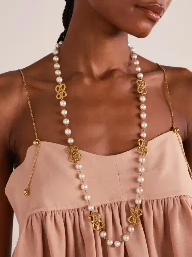Susan Caplan Vintage Chanel 1986 Gold-plated Faux Pearl Necklace | Thumbnail 2 Susan Caplan Vintage Chanel 1986 Gold-plated Faux Pearl Necklace | Thumbnail 2