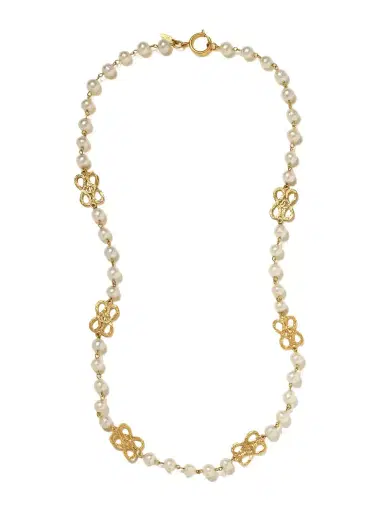 Susan Caplan Vintage Chanel 1986 Gold-plated Faux Pearl Necklace | Thumbnail 1 Susan Caplan Vintage Chanel 1986 Gold-plated Faux Pearl Necklace | Thumbnail 1