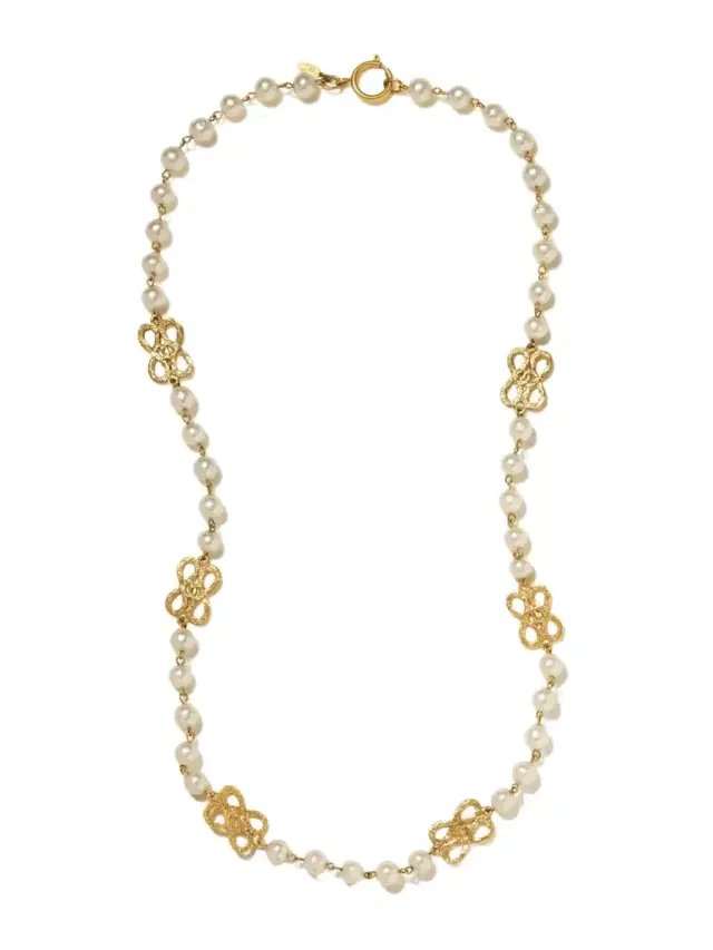 Susan Caplan Vintage Chanel 1986 Gold-plated Faux Pearl Necklace