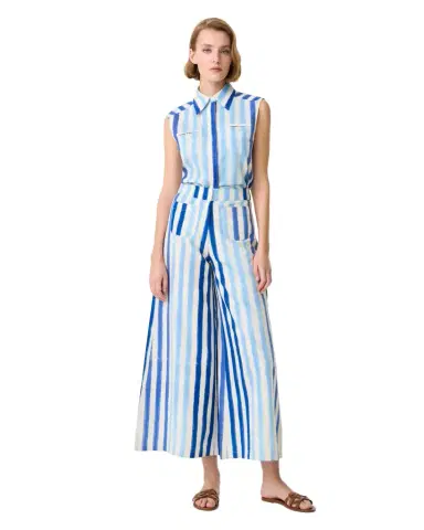 Emporio Sirenuse Adele Trousers in Ikat Stripes | Thumbnail 1 Emporio Sirenuse Adele Trousers in Ikat Stripes | Thumbnail 1