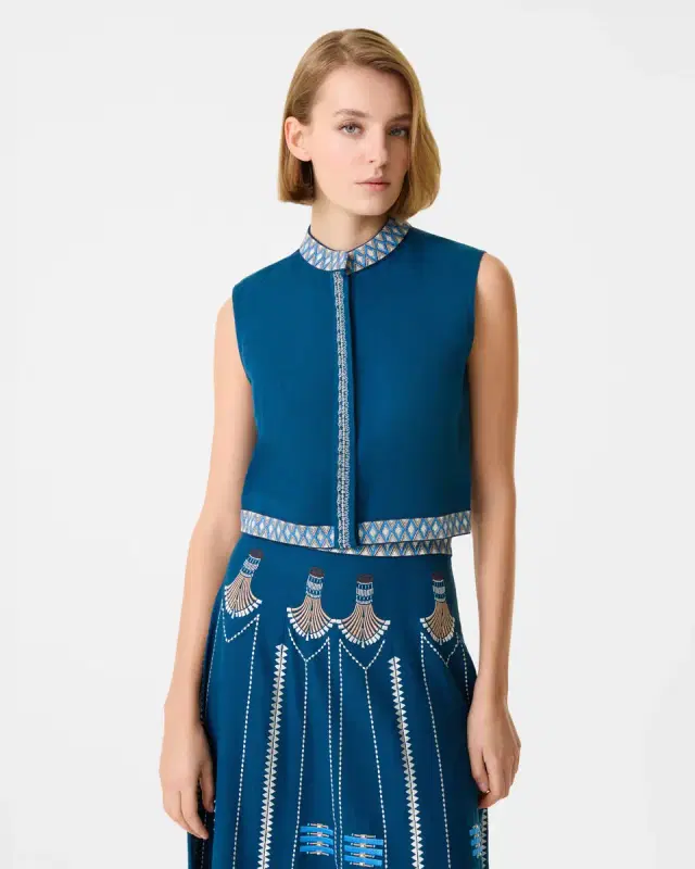 Andorra Top with Ballerina Embroidery