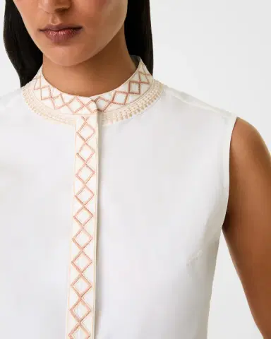 Emporio Sirenuse Andorra Top with Lace Embroidery | Thumbnail 2 Emporio Sirenuse Andorra Top with Lace Embroidery | Thumbnail 2