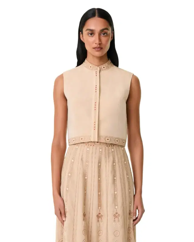 Emporio Sirenuse Andorra Top with Meridiana Embroidery