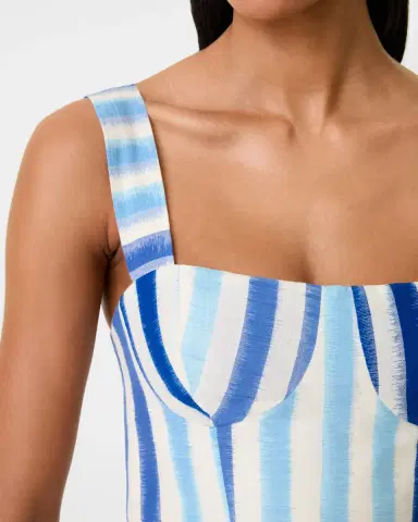 Emporio Sirenuse Azzurra Dress in Ikat Stripes | Thumbnail 2