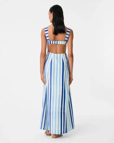 Emporio Sirenuse Azzurra Dress in Ikat Stripes | Thumbnail 4