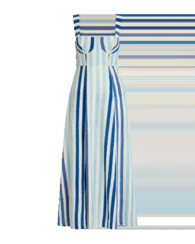 Emporio Sirenuse Azzurra Dress in Ikat Stripes | Thumbnail 8
