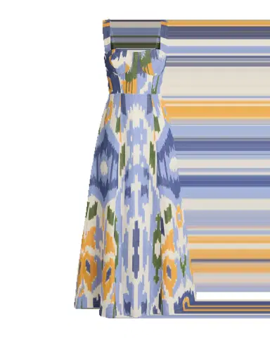 Emporio Sirenuse Azzurra Dress in Watercolor Ikat | Thumbnail 17 Emporio Sirenuse Azzurra Dress in Watercolor Ikat | Thumbnail 17