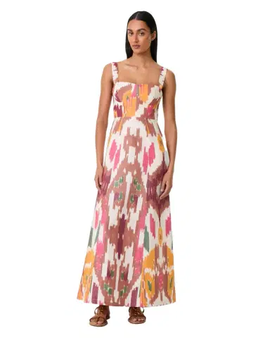 Emporio Sirenuse Azzurra Dress in Watercolor Ikat | Thumbnail 1 Emporio Sirenuse Azzurra Dress in Watercolor Ikat | Thumbnail 1