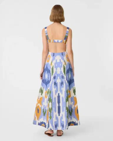 Emporio Sirenuse Azzurra Dress in Watercolor Ikat | Thumbnail 4 Emporio Sirenuse Azzurra Dress in Watercolor Ikat | Thumbnail 4