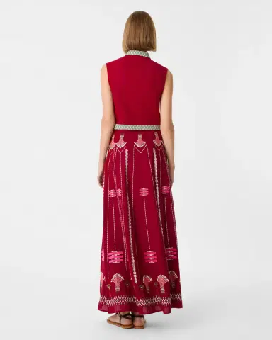 Emporio Sirenuse Camille Skirt with Ballerina Embroidery | Thumbnail 3 Emporio Sirenuse Camille Skirt with Ballerina Embroidery | Thumbnail 3