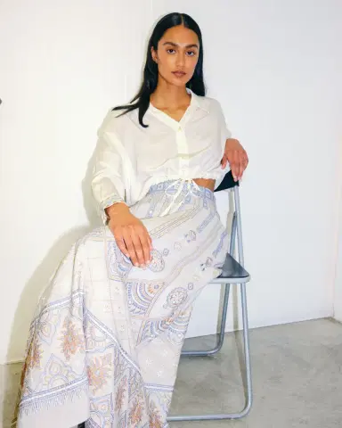 Emporio Sirenuse Camille Skirt with Meridiana Embroidery | Thumbnail 13