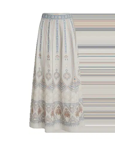 Emporio Sirenuse Camille Skirt with Meridiana Embroidery | Thumbnail 14