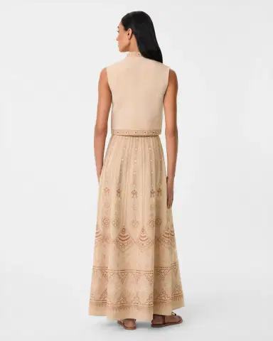 Emporio Sirenuse Camille Skirt with Meridiana Embroidery | Thumbnail 3