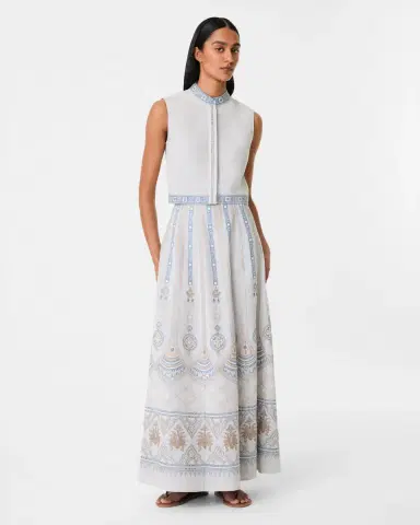 Emporio Sirenuse Camille Skirt with Meridiana Embroidery | Thumbnail 7